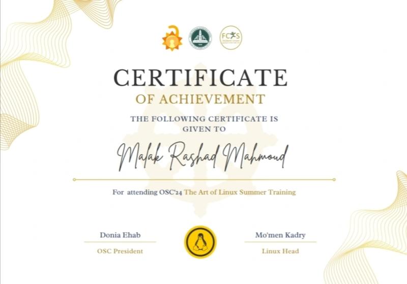 OSC Certificate